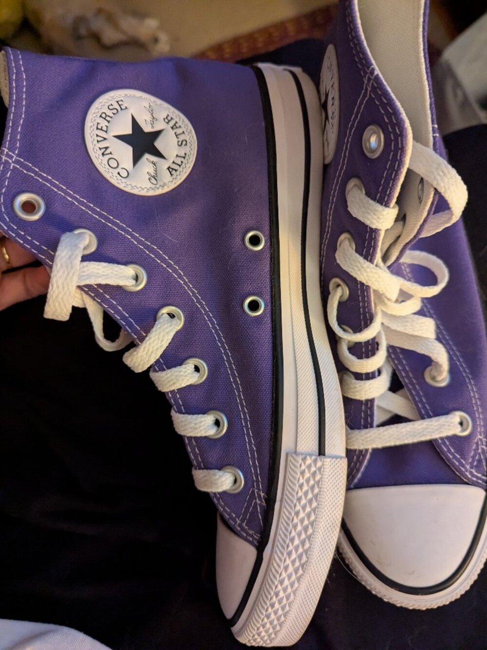 Converse Chuck Taylors High-Top Sneakers in Bright Purple